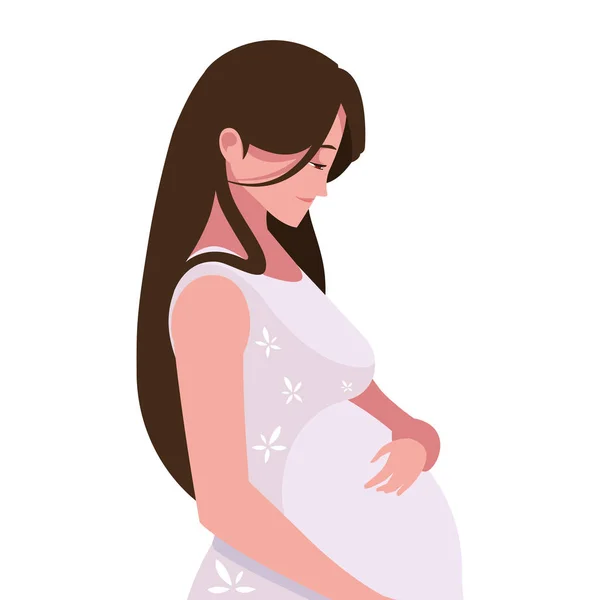 Isolated pregnant woman vector design — Stock Vector