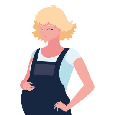 İzole hamile kadın vektör tasarımı