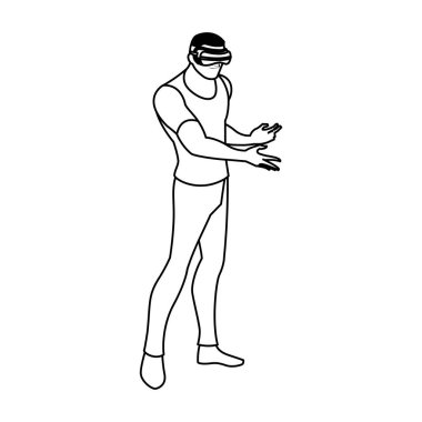 artırılmış gerçeklik teknolojisini kullanan adam