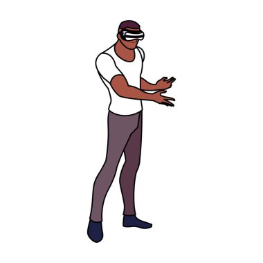 artırılmış gerçeklik teknolojisini kullanan adam