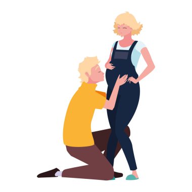 İzole hamile kadın ve erkek tasarımı