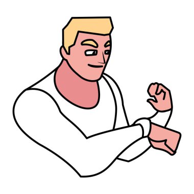 Akıllı saat vektör tasarımına sahip adam