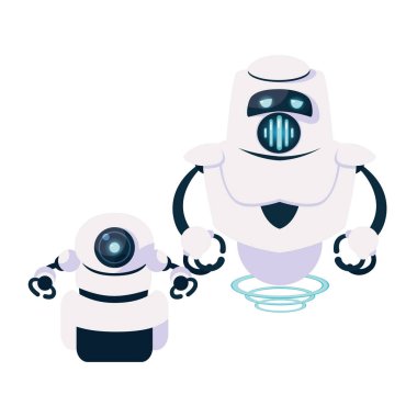 Teknoloji robotlar karikatürler vektör tasarımı