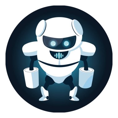 İzole teknoloji robot vektör tasarımı