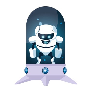 İzole teknoloji robot vektör tasarımı