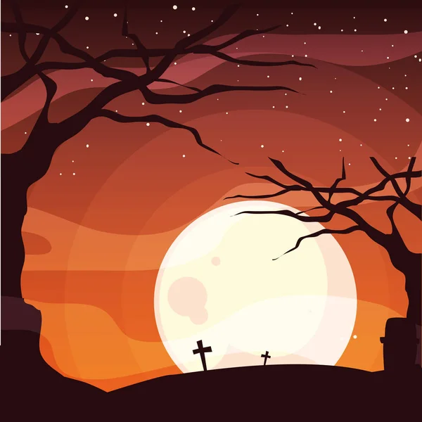 Halloween sepulturas vetor design ícone — Vetor de Stock