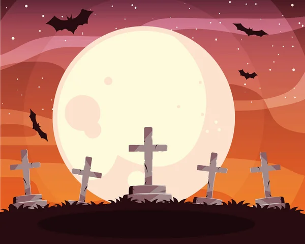 Halloween Graves vector ontwerp pictogram — Stockvector