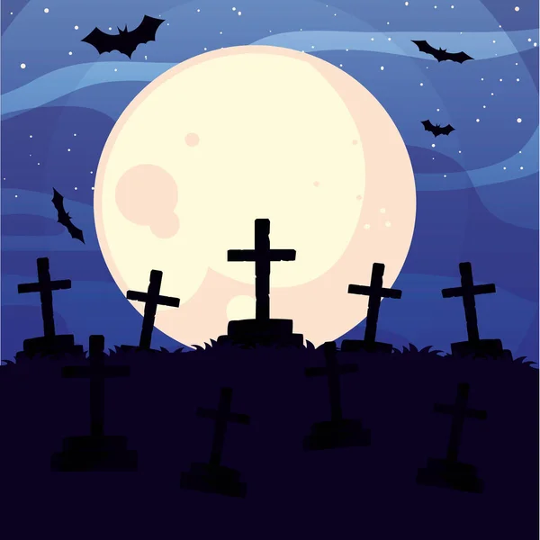 Halloween Graves vector ontwerp pictogram — Stockvector