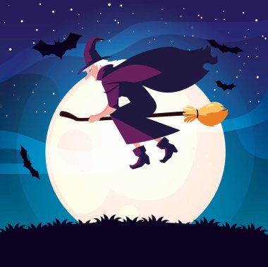 Cadılar Bayramı cadı vektör tasarım simgesi