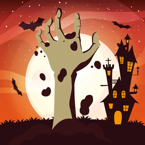 Isolated halloween castle vector design — Stock Vector