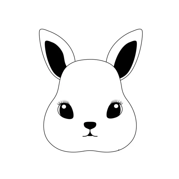 รูปทรงของหัวของกระต่ายน่ารักที่มีพื้นหลังสีขาว — ภาพเวกเตอร์สต็อก