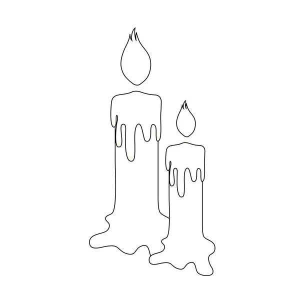 Dessin animé de bougies sur fond blanc — Image vectorielle