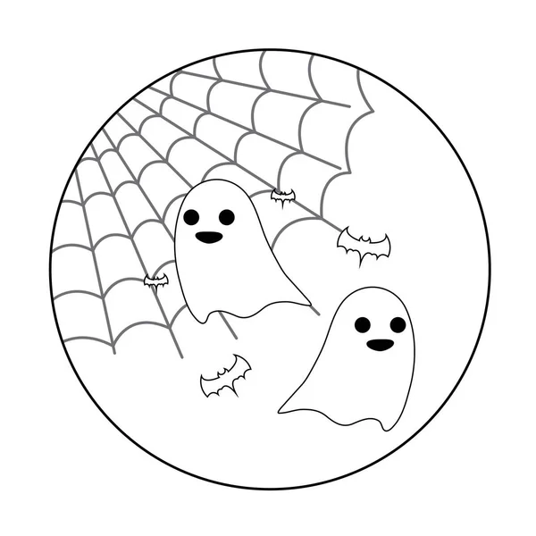 Сцена привидения с Хэллоуином — стоковый вектор
