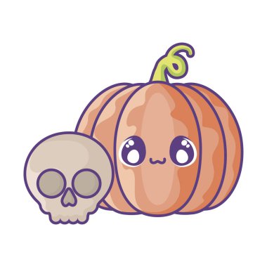 Beyaz arka planda Cadılar Bayramı kabağı