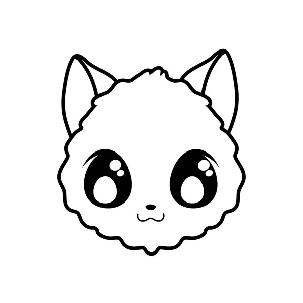 Голова симпатичной кошки на белом фоне — стоковый вектор
