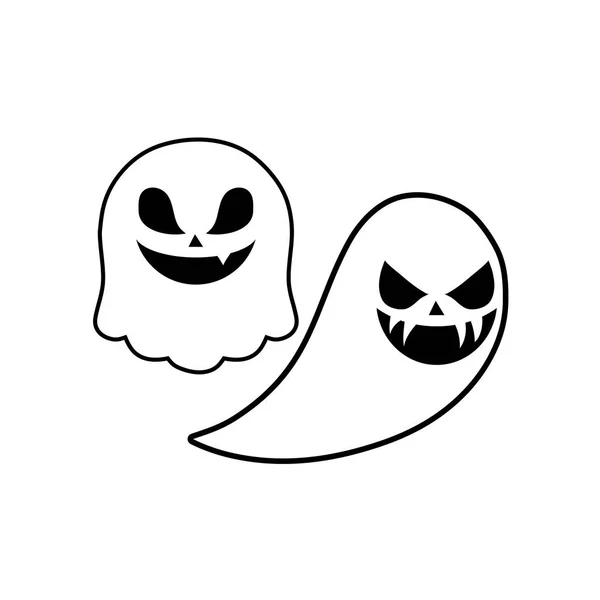 Fantôme fantôme halloween effrayant sur fond blanc — Image vectorielle