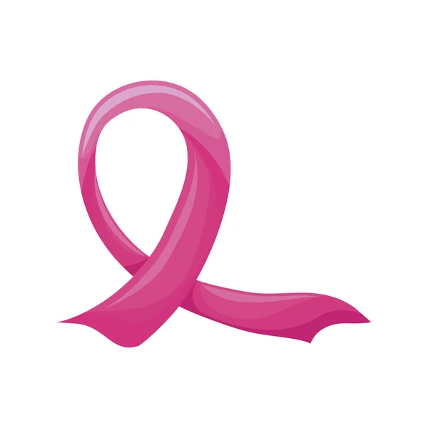 Breast cancer ribbon on white background — Stock Vector