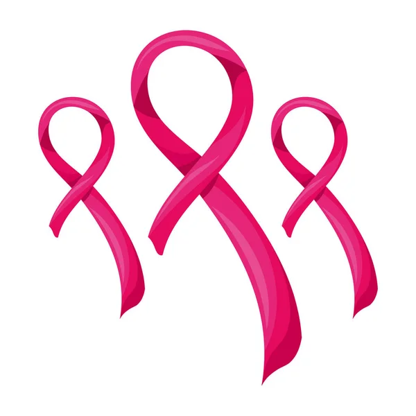 Cintas de cáncer de mama sobre fondo blanco — Archivo Imágenes Vectoriales