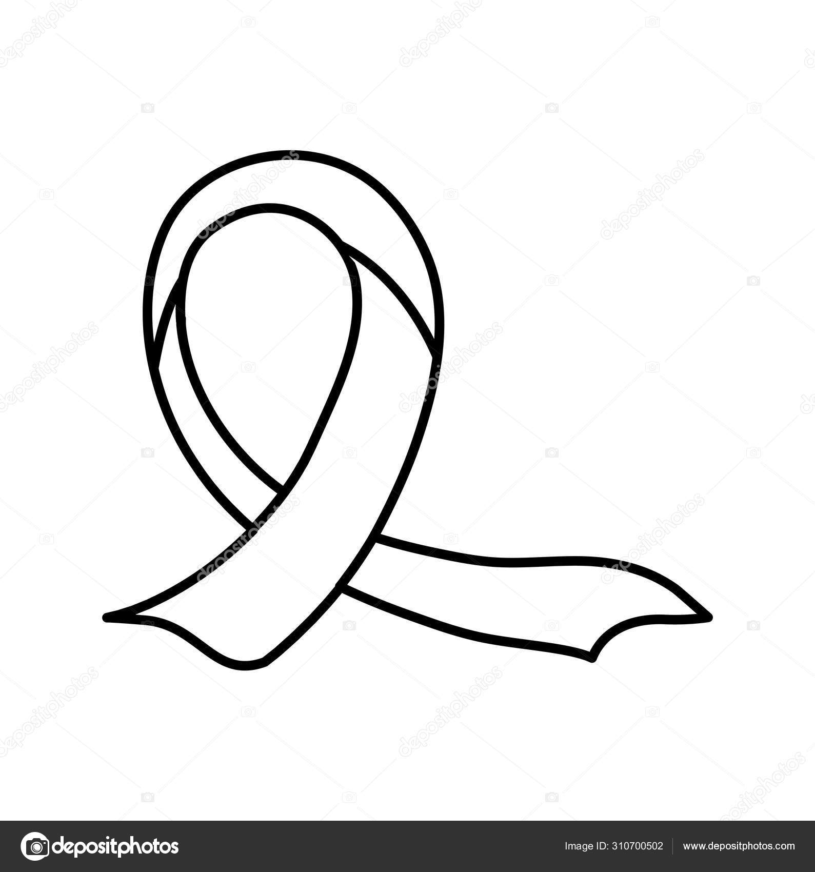 photo Cancer Ribbon Silhouette silhouette of breast cancer ribbon on white background vector image by c djv vector stock 310700502