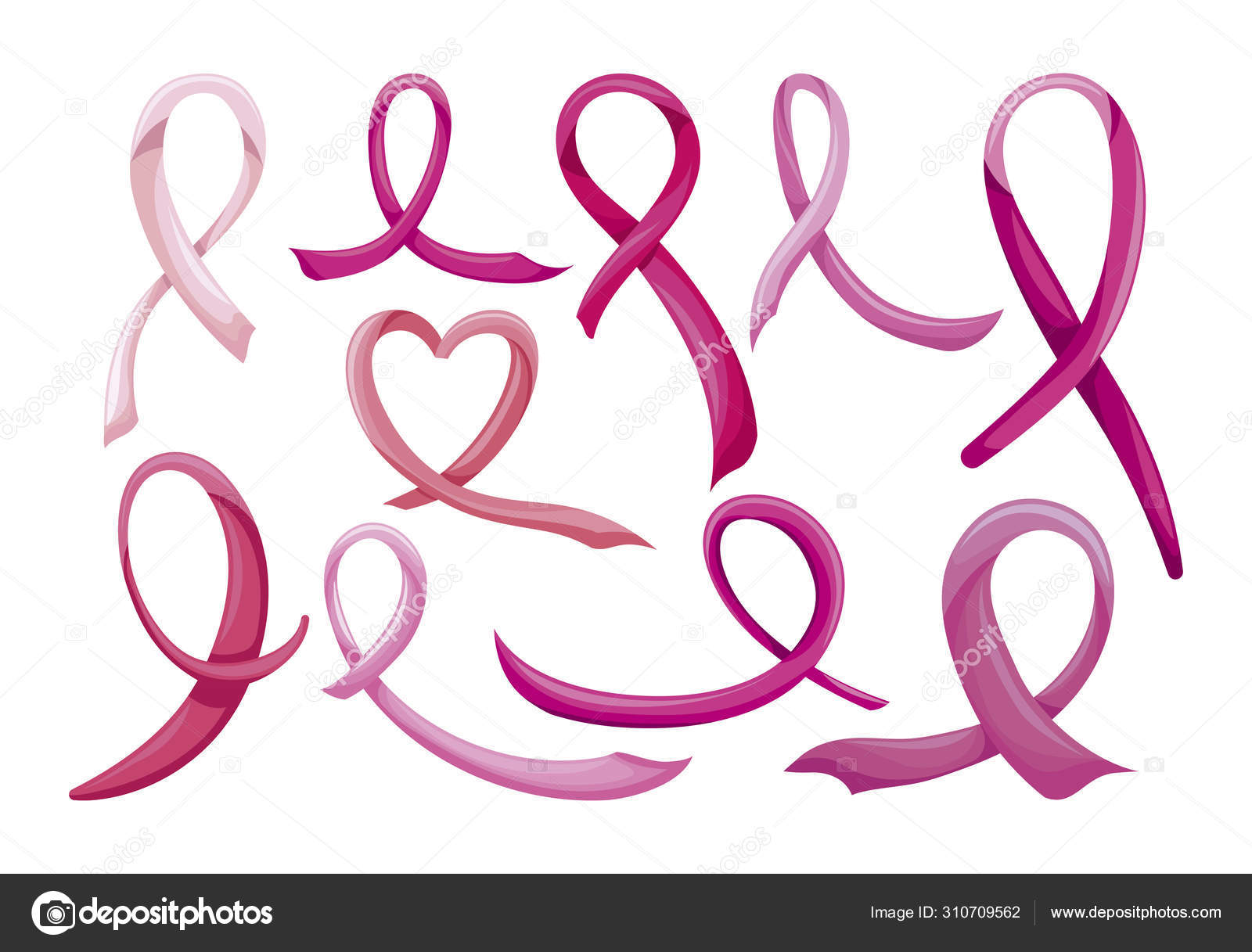 Download Bundle Breast Cancer With Ribbon Pink Vector Image By C Djv Vector Stock 310709562