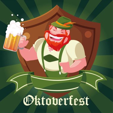 alman geleneksel elbise ve etiket oktoberfest ile adam