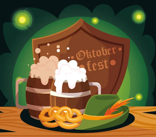 Beer festival oktoberfest with mug and foam — Stock Vector