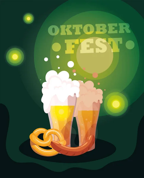 Festival de bière oktoberfest avec tasse et mousse — Image vectorielle