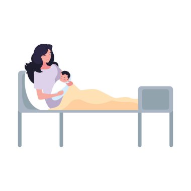 Bebek vektör tasarımlı anne