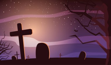 Cadılar Bayramı mezar vektör tasarım simgesi