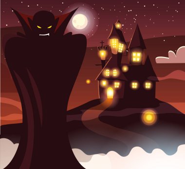 Cadılar Bayramı vampir vektör tasarım simgesi