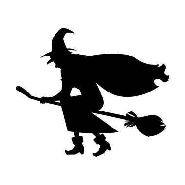 Süpürge vektör tasarım simgesi ile Halloween cadı
