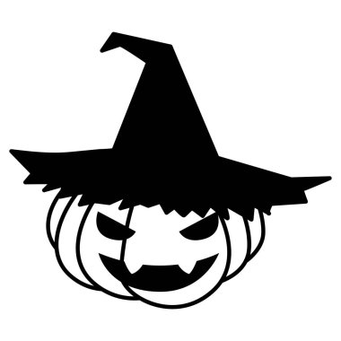 Cadılar Bayramı kabak karikatür vektör tasarım simgesi