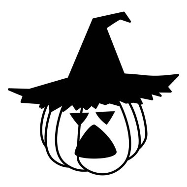 Cadılar Bayramı kabak karikatür vektör tasarım simgesi