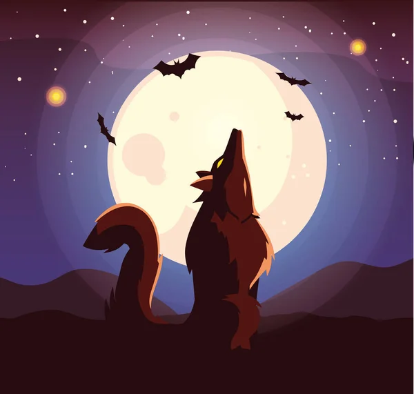 Ikonka na Halloweenské vlkodlak — Stockový vektor