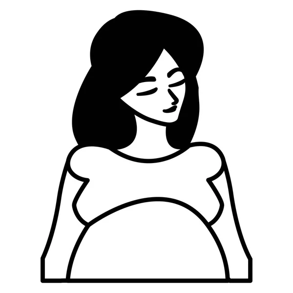 Icono de diseño de mujer embarazada aislada — Vector de stock