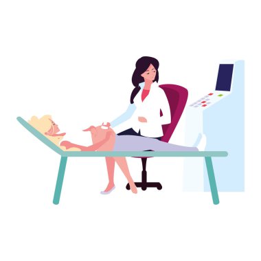 Doktor vektör tasarımı ile hamile kadın