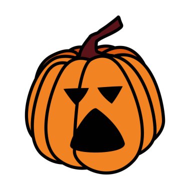 Cadılar Bayramı kabak karikatür vektör tasarım simgesi