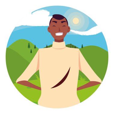 İzole avatar adam vektör tasarım simgesi