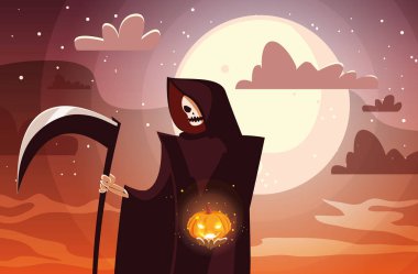 Cadılar Bayramı ölüm vektör tasarım simgesi