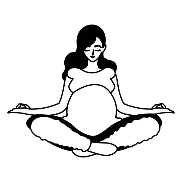 Icono de diseño de mujer embarazada aislada — Vector de stock