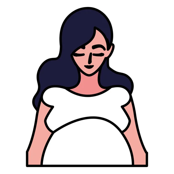 Icono de diseño de mujer embarazada aislada — Vector de stock