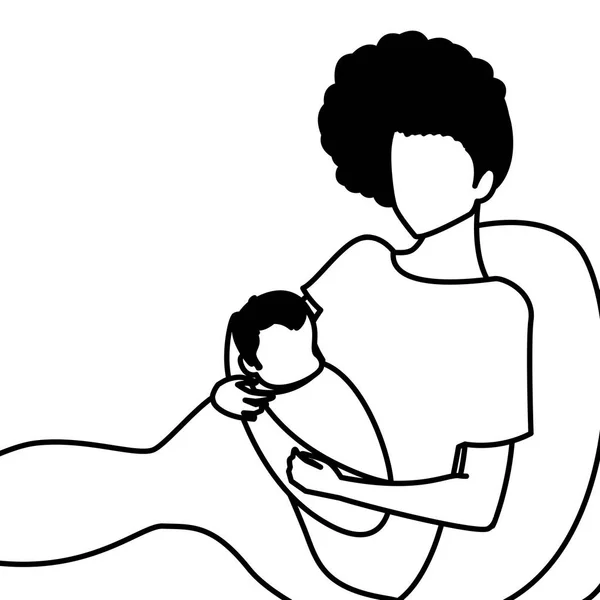 Mãe com design de vetor de bebê — Vetor de Stock