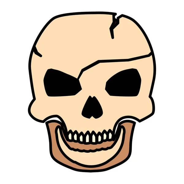 Halloween schedel vector ontwerp pictogram — Stockvector