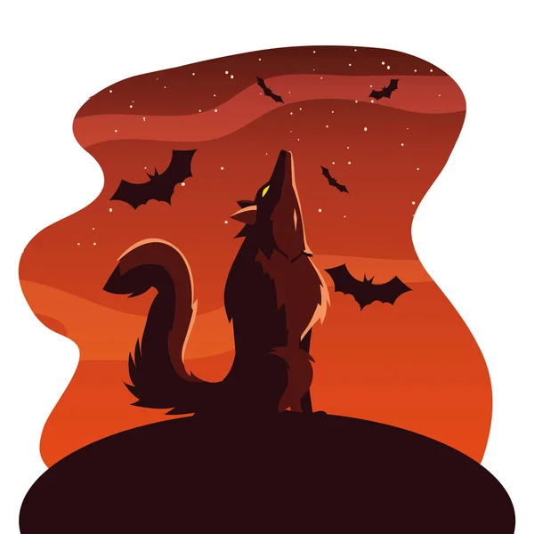 Halloween ícone de design de vetor lobisomem — Vetor de Stock