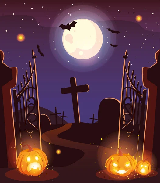 Halloween tumba icono de diseño de vectores — Vector de stock