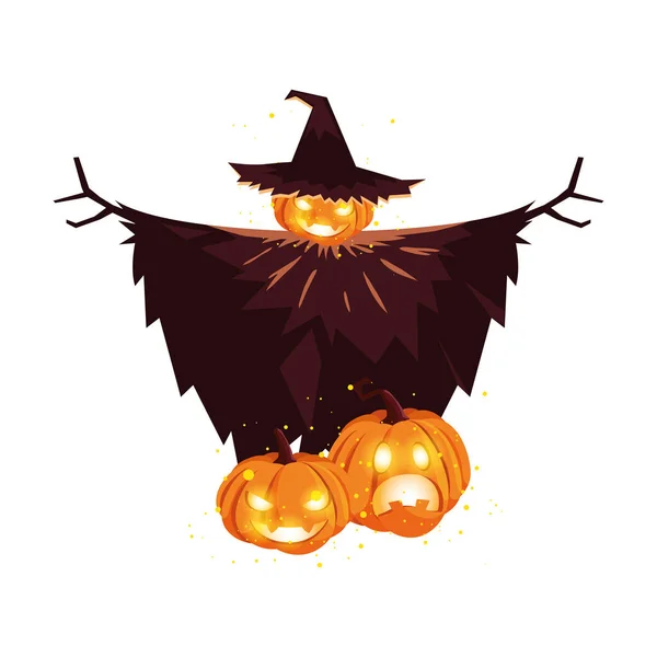 Halloween scarecrown icono de diseño de vectores — Vector de stock