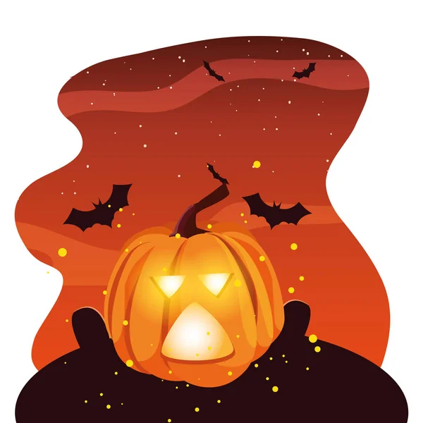 Halloween calabaza icono de diseño de vectores de dibujos animados — Archivo Imágenes Vectoriales