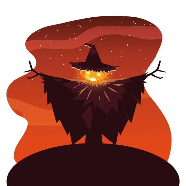 Halloween scarecrown icono de diseño de vectores — Archivo Imágenes Vectoriales