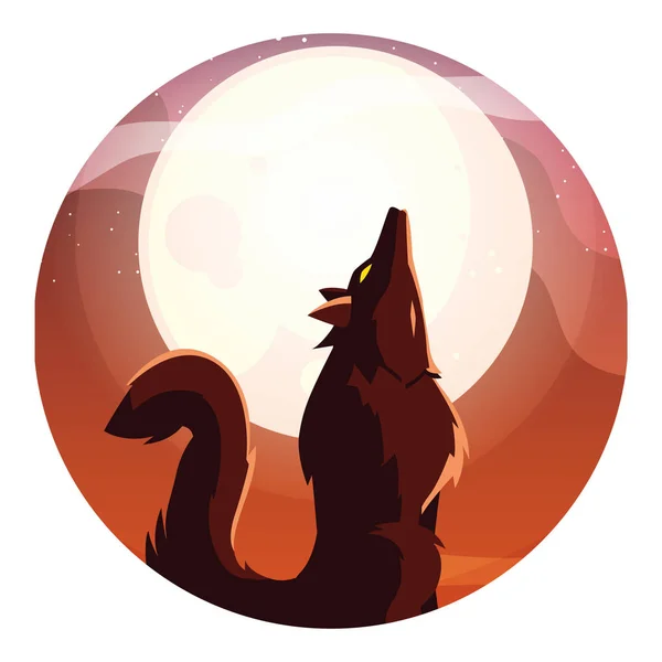 Halloween weerwolf vector ontwerp pictogram — Stockvector