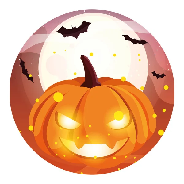 Halloween abóbora desenho animado vetor ícone de design — Vetor de Stock